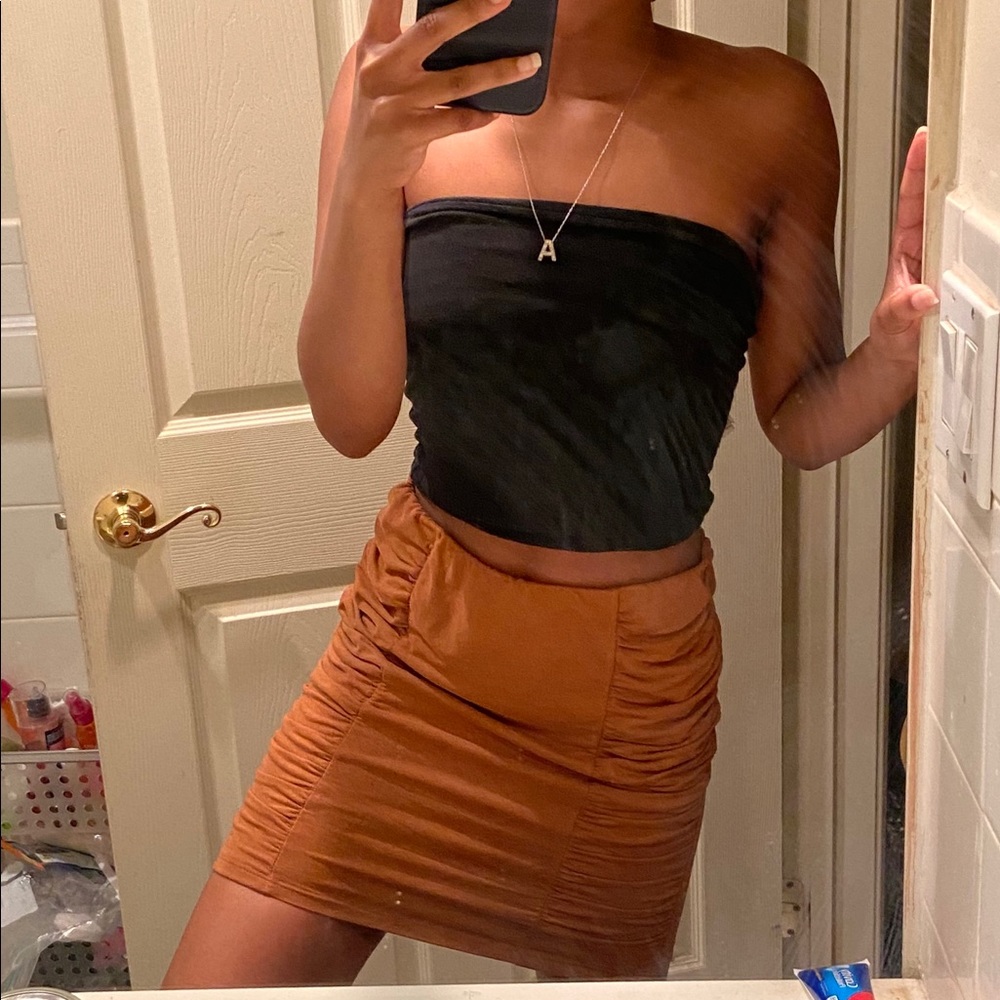 Burnt Orange Ruffle Skirt